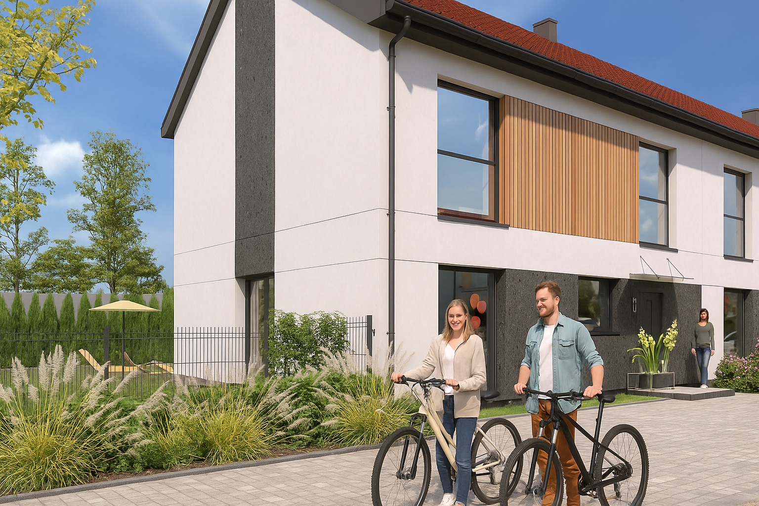 Para przed domem w Zakątku Bliż